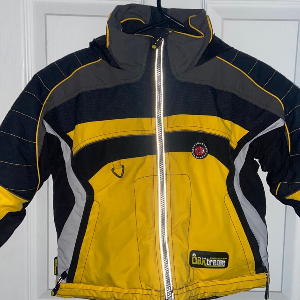 Retro Obermeyer Kids Snow Sports Coat Reversible OBX Black and Yellow